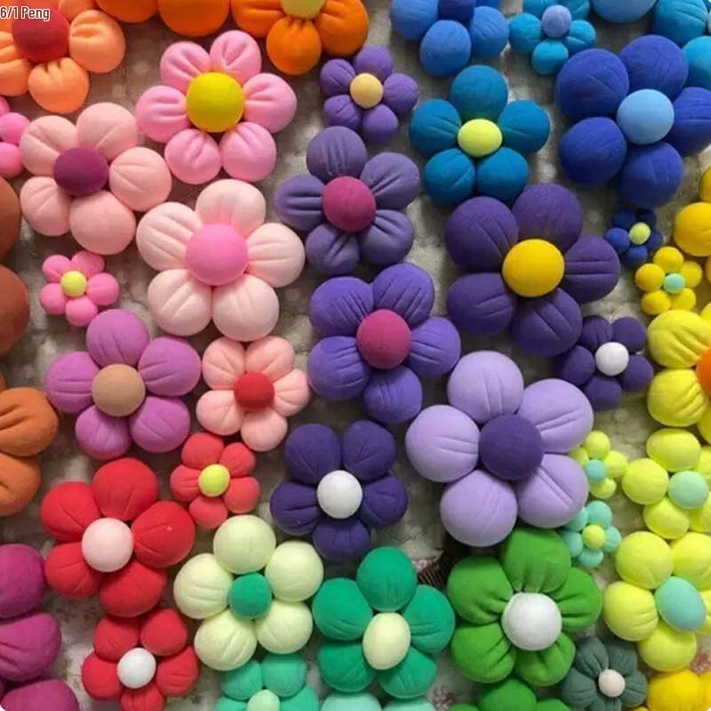 Handmade Clay Sun Puff Flowers