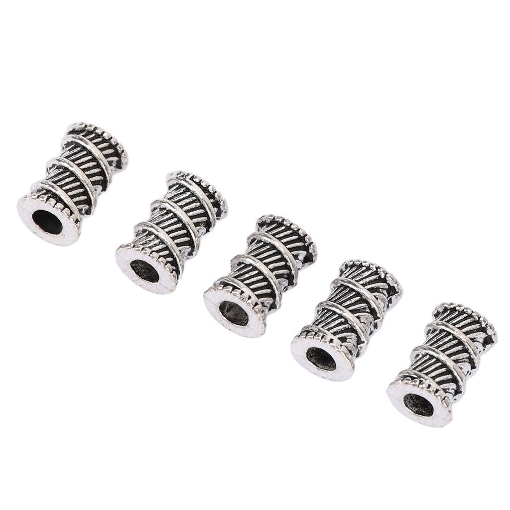 50pcs Viking Beard Beads Tubular Thread DIY Making Moderate Size Alloy Material Comfortable Edges Hair Beads