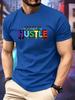 Unisexs Never Stop The Hustle TShirt Color Drip Letter Print ONeck Short Sleeve Casual Hip Hop Streetwear Graphic Tee Tops