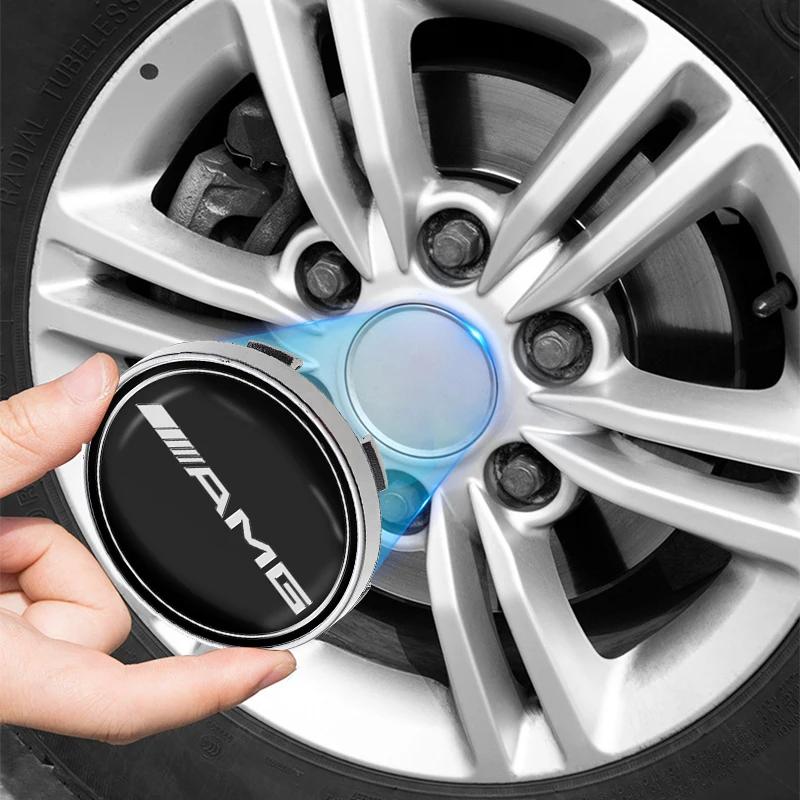 4pcs AMG Emblem Car Rim Cover Decal Tire Wheel Center Hub Cap Sticker for Mercedes Benz AMG C300 A/B/C/E/S Class W203 W204 W20