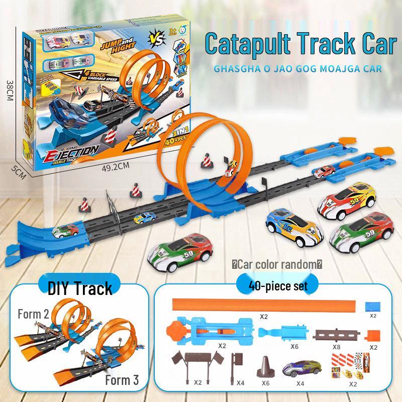 Boys' Metal Racing Toy Cars with Track Set