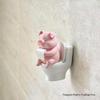 Cute Pig On Toilet Statue Bathroom Decor Wall Mounted Or Tabletop Piggy Figurine For Home Office Desk Shelf Father'S Day Gift