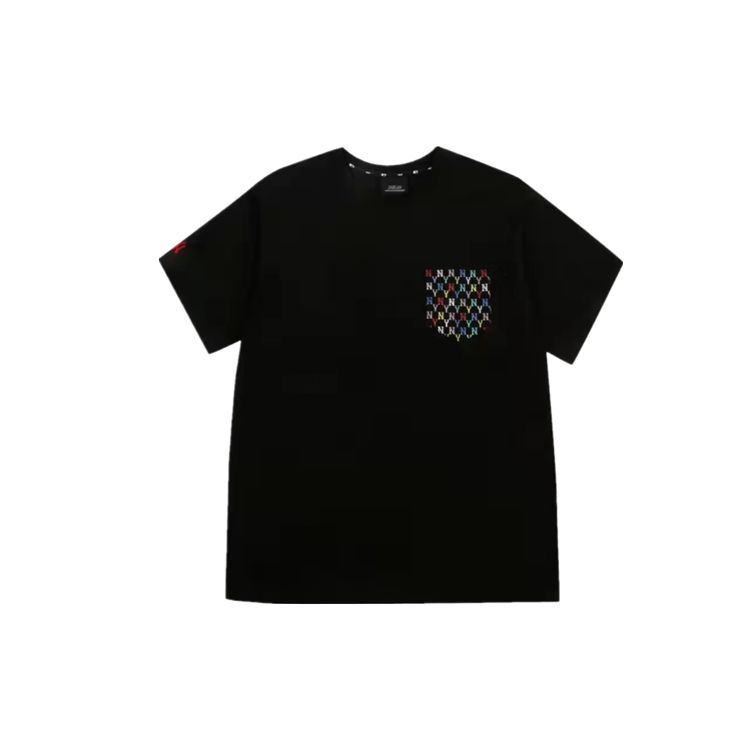 MLB New York Yankees Lockeres Vintage Blumen Buchstaben Druck Lässiges Kurzarm T-Shirt Unisex T-Shirt Schwarz 31TSM3131-50L L black