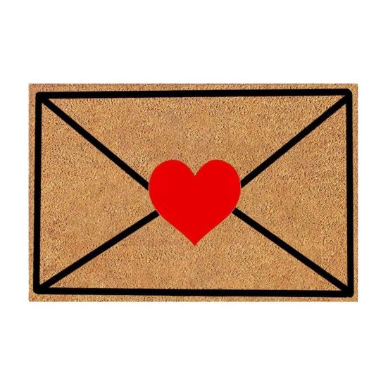 

Килимок на двері до Дня святого Валентина Червоне Серце Конверт Килимок для привітання Нековзкий Збирач бруду та бруду Текстурований килимок для вхідних дверей для входу Веранди S B