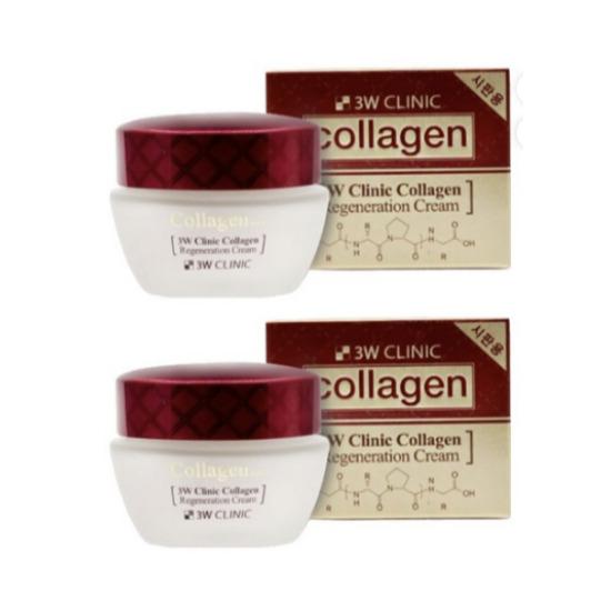 3W CLINIC Collagen Regeneration Cream Firming Moisture Care Set 60ml ×2