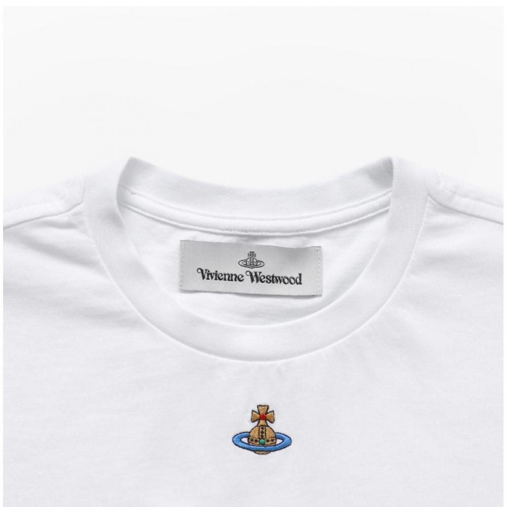 Vivienne WeStwood 3g010017 J001m A401 Orb Of Logo Embroidery Peru Women S Short Sleeve Tee