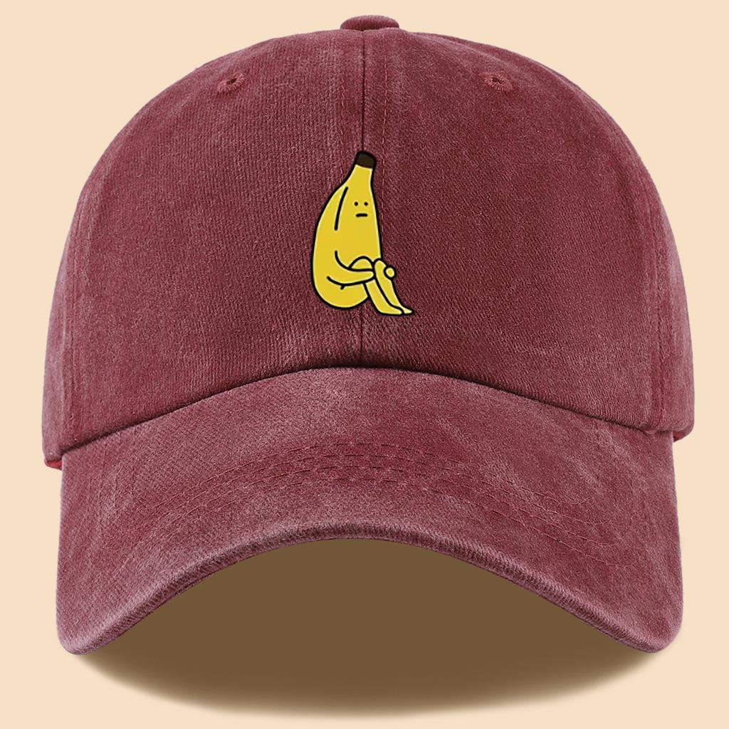Banana Pattern Fun Printed Baseball Cap, Comfortable and Breathable Peaked Cap, Fashionable and Casual