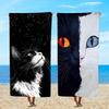 Towel Textile Bathrobe Beach Quick-Drying Lightweight Looks Cat Cool Portable Up Camping Swim Pool Travel