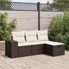 VidaXL Garden Lounge Set 4 Pcs with Brown Cushions Wicker 3325659