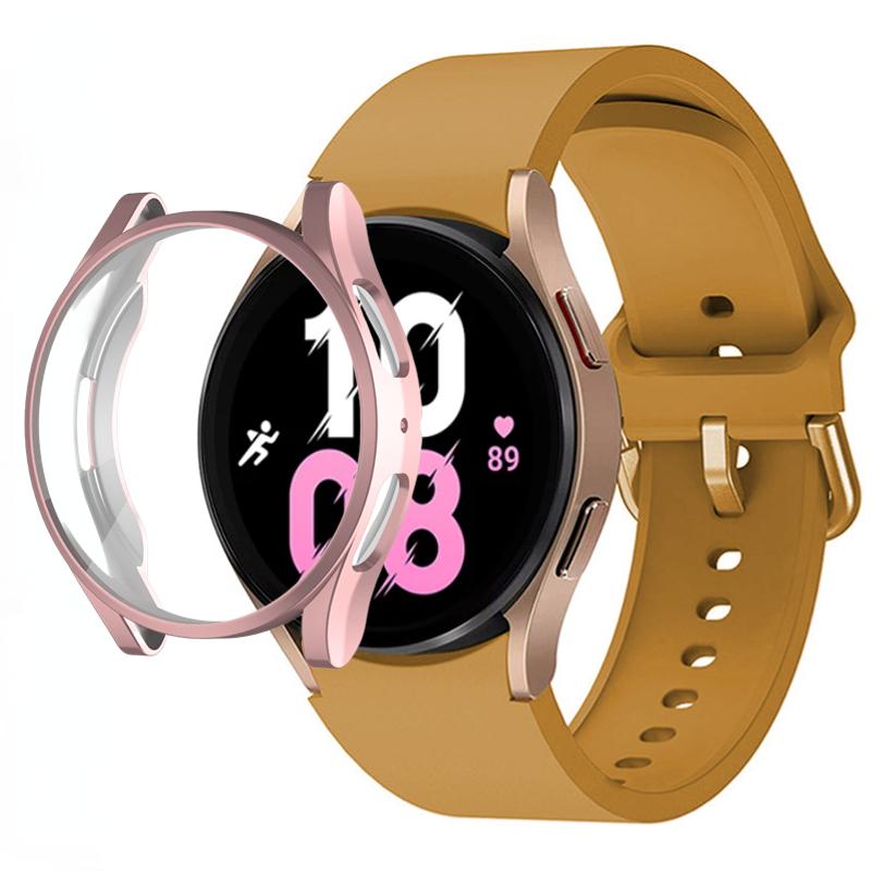 Silicone Strap+TPU Case for Samsung Galaxy Watch 5 44mm 40mm/4 44mm 40mm Sport Wristband for Samsung Watch 5/4 Protective Shell