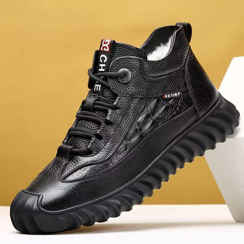 Winter practical new men's cotton shoes velvet warm high-top cotton snow boots dad shoes Martin boots