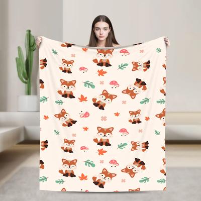 Süße Fuchs-Decke Superweich Kuscheldecke Winter Erwachsene Kind Stuhl Sofa Bett Flugzeug Reise Bettüberwurf