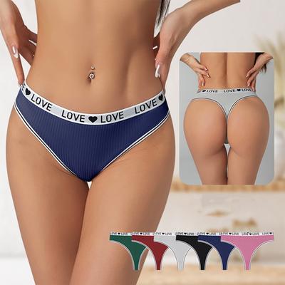 Dámské tanga Sexy Jóga Sportovní Písmenkový Pás Nízké Bezešvé Spodní prádlo