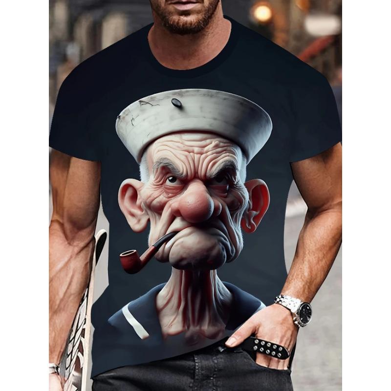 2026 Summer Funny Men's  T Shirt Graphic Abstract Stylish Classic Short Sleeve Crew Neck Tees Round Neck Tops Kids Tee