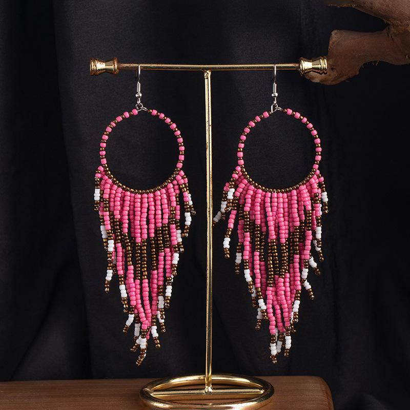 Retro Bohemian Long Beaded Earrings for Women