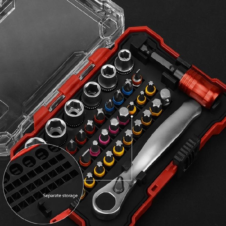 38Pc Magnetic Ratchet Screwdriver Bit Set Durability Ergonomic Design For Precise Automotive Electronics Maintenance