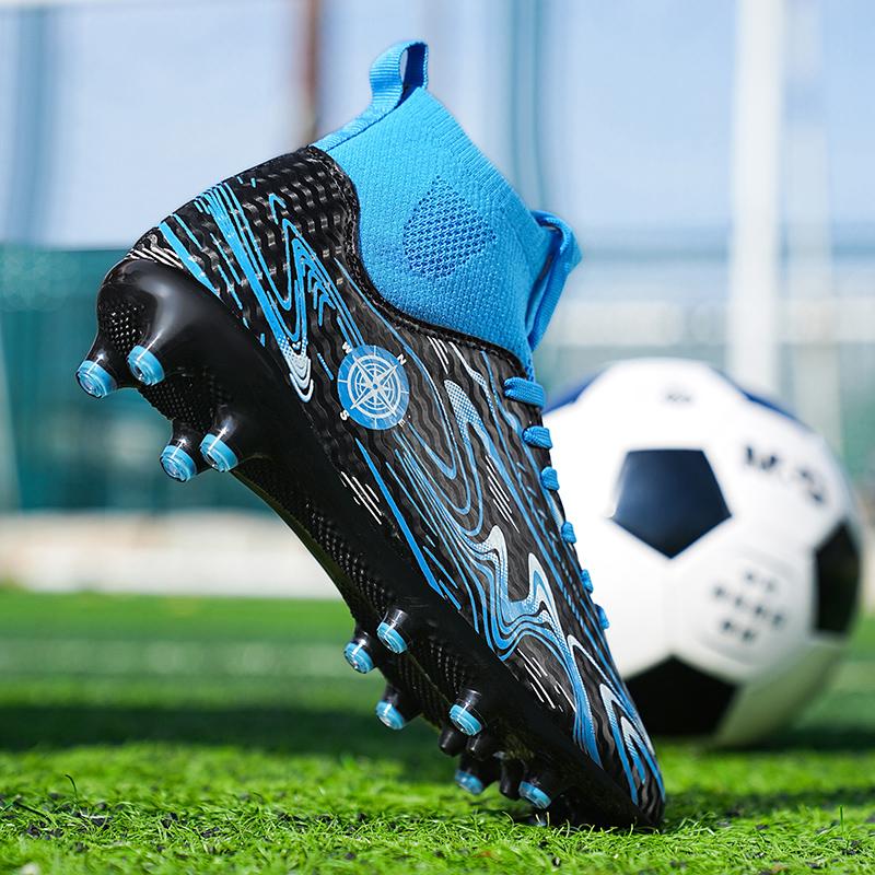 Men Soccer Shoes Top Quality Football Boots High Ankle Training Futsal Turf Non Slip Sport Ultralight Training Football Shoes