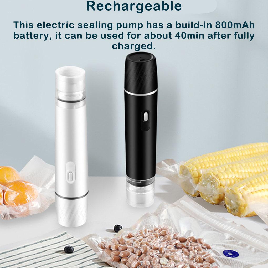 Mini Handheld Vacuum Sealer Rechargeable Kitchen Nuts Fresh-keeping Bag Sealing Pump Travel Reusable Carrying Seal Suction