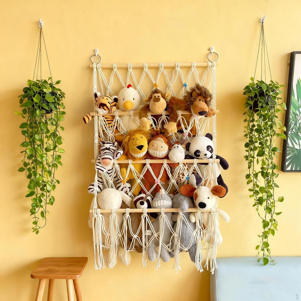 Stuffed Animal Hanging Organizer Kids Room Display Birthday Gift Storage Net Ideas