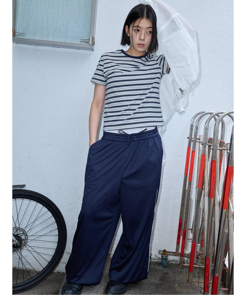 Saendeusaundeu (Unisex) Mesh Joggers Navy