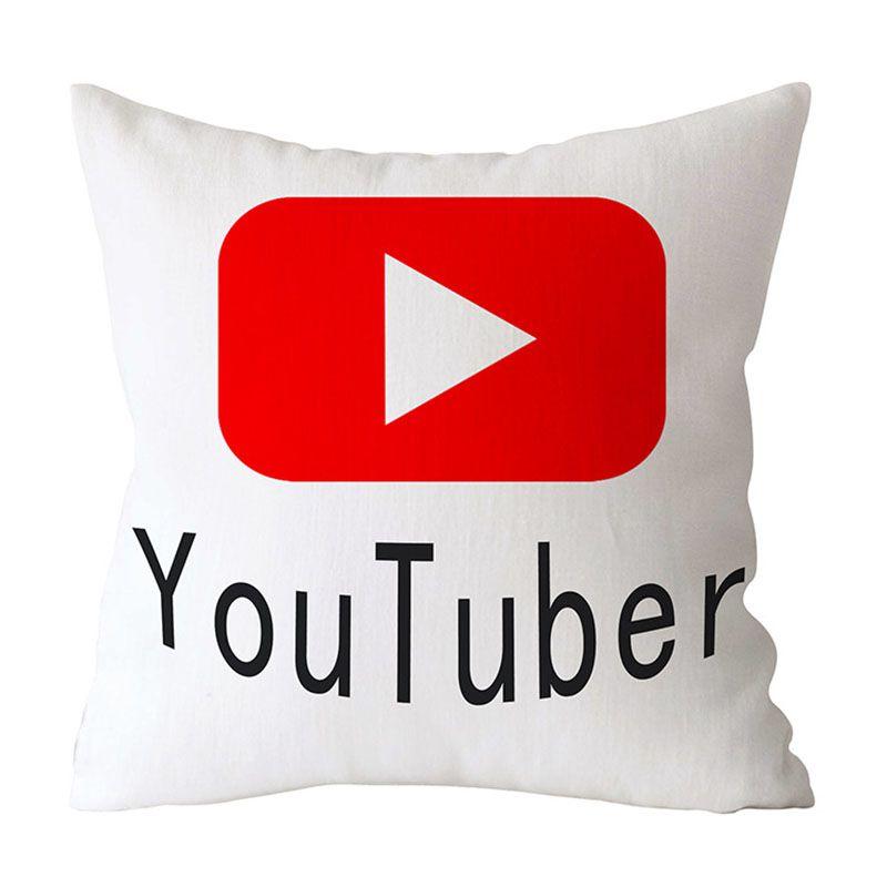 Бавовняна лляна наволочка з унікальним дизайном Youtube Play Movie Video Music Subscribe для декору дому та офісу