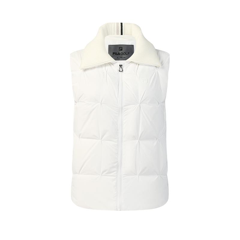 Fila Golf Series Fashion Simple Quality Casual Sports Golf Versatile Comfortable Goose Down Warm Down Vest Women Vest Jade-White A11W615904FWT