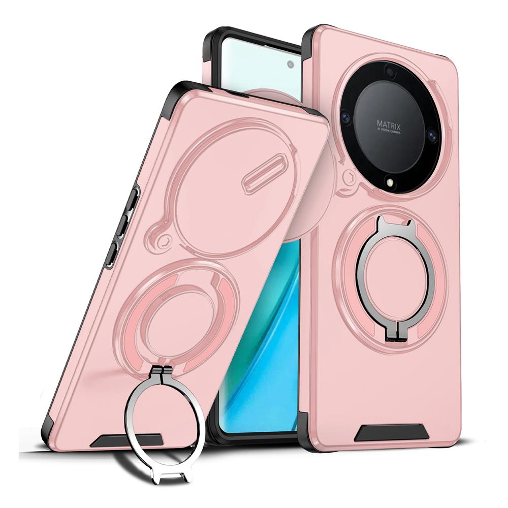 KEYSION 360° Ring Stand Phone Case for Honor X9b 5G X9A Slide Camera Protection Magnetic Shockproof Cover for Magic 5 6 Lite 5G