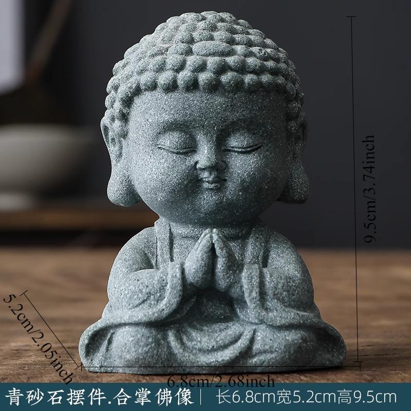 

Green Sandstone Tea Pet/ Tea Tray Small Ornament/Buddha Statue Ornament/Chinese Style/rockery Fish Tank Landscape Decoration