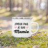 Super Papy Mamie Print Enamel Mug Creative Coffee Cups Drinks Water Milk Cup Enamel Mug Home Drinkware Gifts for Grandma Grandpa