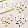 jewelry sales stainless steel five-leaf flower necklace bracelet earrings set high sense women's shamrock jewelry party