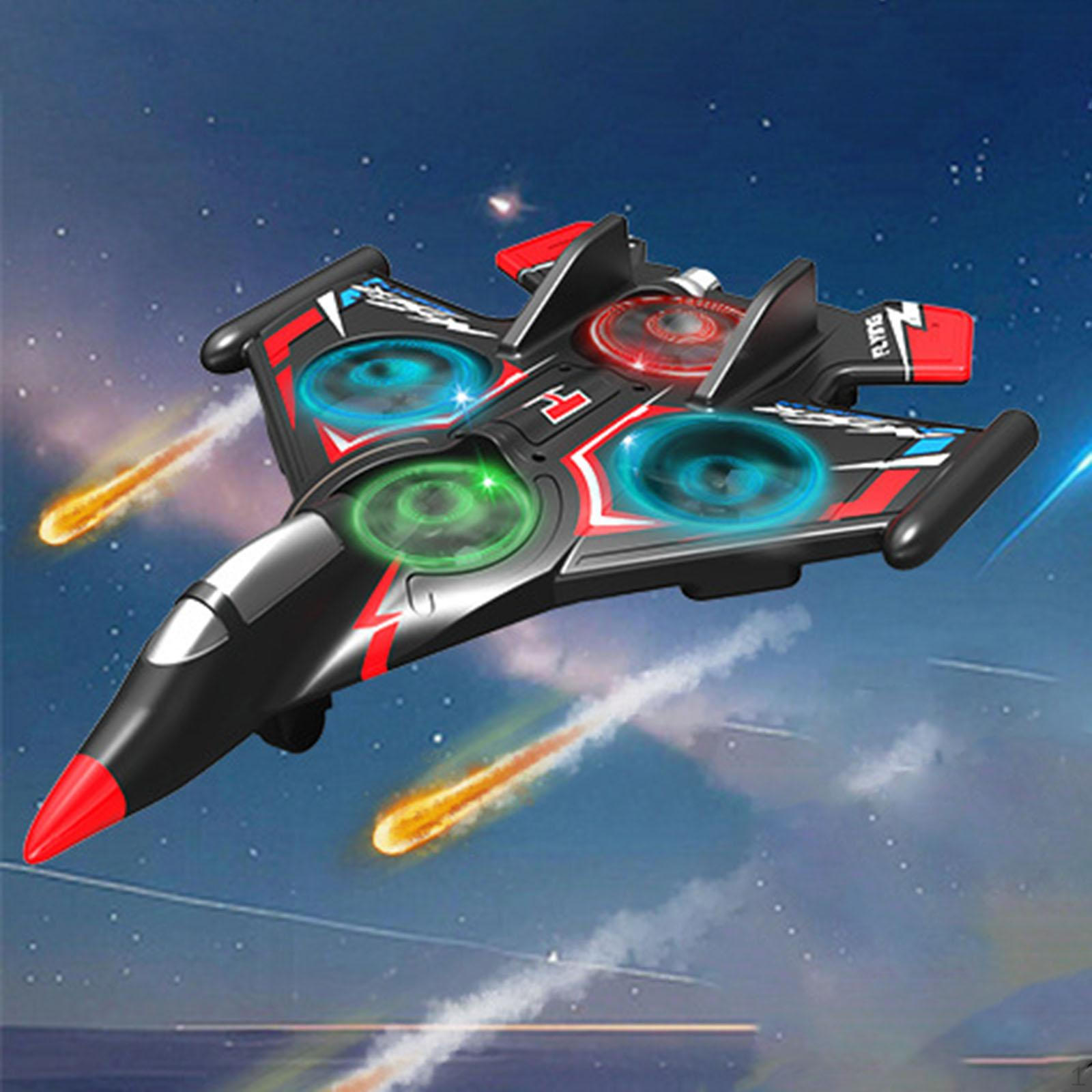 

RC Plane Fighter Model Easy to Control Anti Falling 4 Channel Roll Sensing Foam Aircraft Outdoor Blue with 1 Battery