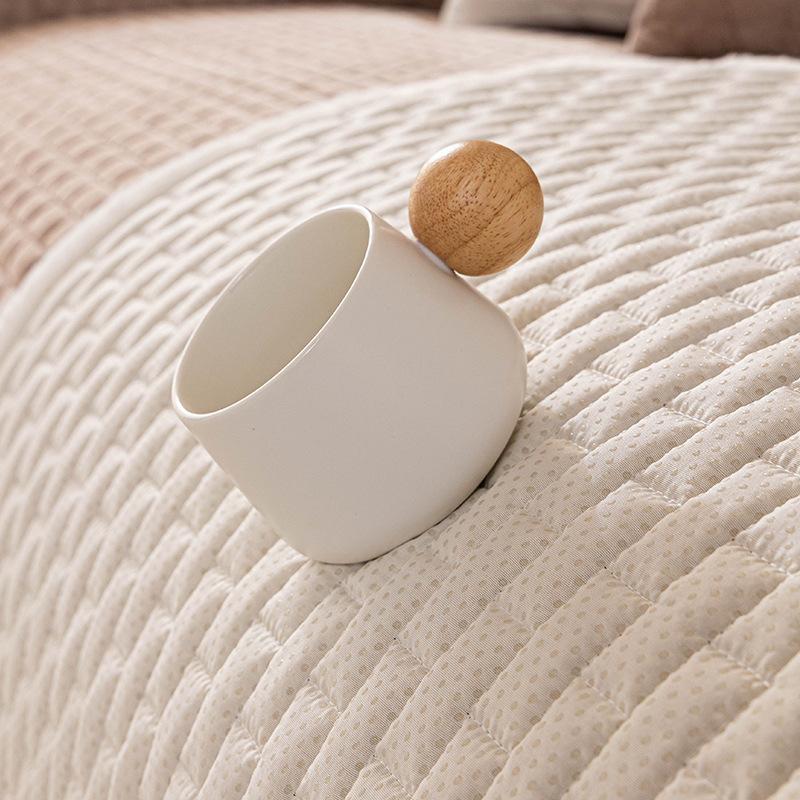 New High-End Simple Plush Sofa Cover Autumn Winter Heat Retention Warm Non-Slip Fixed Cushion Sofa Cover Cat-Scratch Resistant