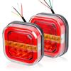Universal LED Trailer Rear Lights Kit 2Pcs Super Bright High Lumens Simple tallation Brake Lights For Trailer Truck Taill