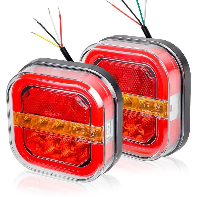 Universal LED Trailer Rear Lights Kit 2Pcs Super Bright High Lumens Simple tallation Brake Lights For Trailer Truck Taill