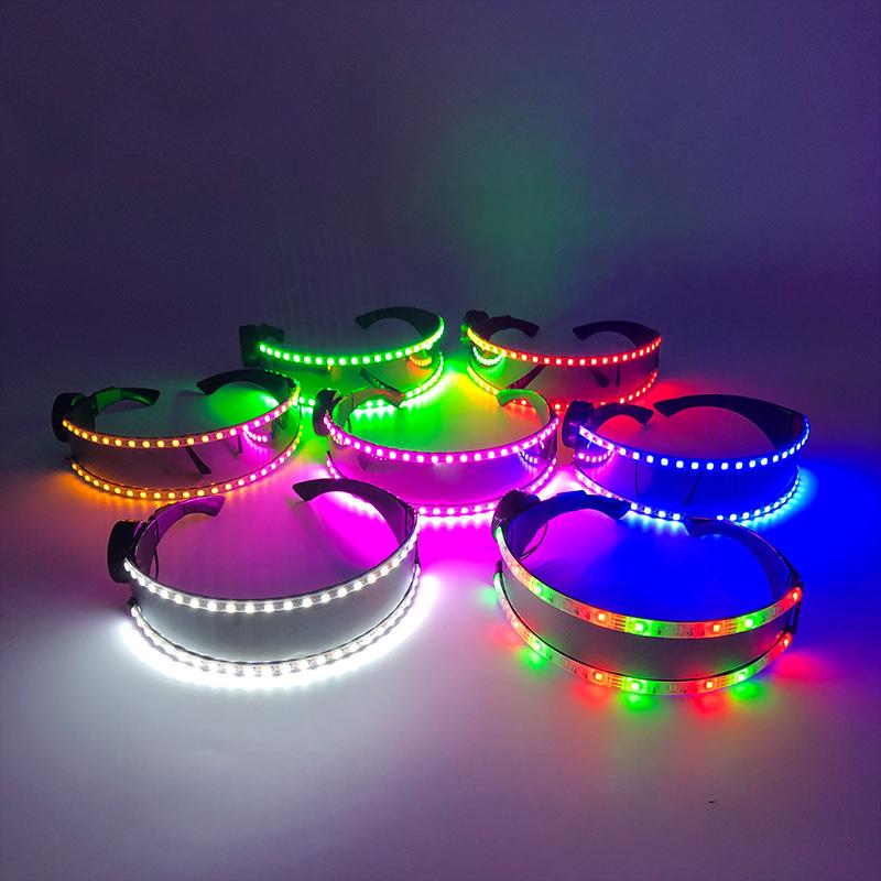 Cyberpunk Futuristische Leuchtende Cosplay Brille Rave Cyber Leuchtende Brille LED Leuchtende Brille Für Mann Frau Tanzshow Requisiten