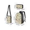 Zaino Stampa Uccelli 3 Pezzi/Set con Borsa a Tracolla, Astucci per Ragazzo/Ragazza Miglior Regalo Cartoni Animati Borse Scolastiche per Studenti