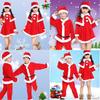 Soft Cotton Blend Children's Christmas Apparel Red Santa Suit For Boys And Girls
