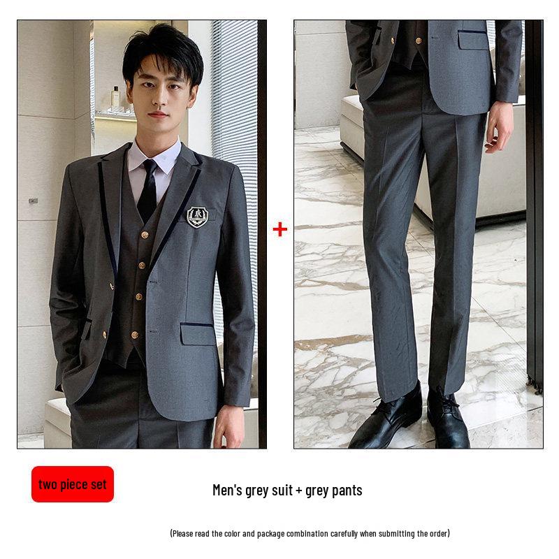 Unisex British College-Style Suit Jacket & Pleated Skirt Set: Stylish, Professional JK Uniform.