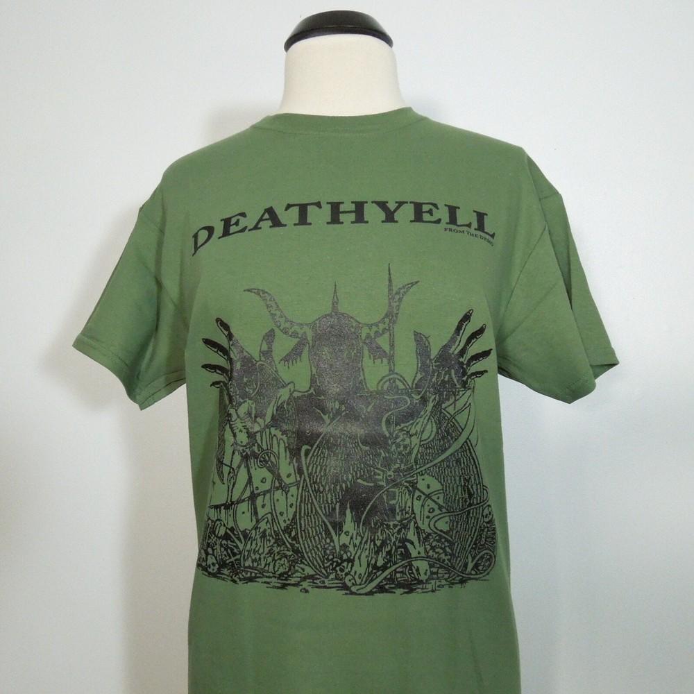 DEATH YELL From The Demo S SMALL T-Shirt GREEN Band Logo Unisex T-Shirt XXXXL