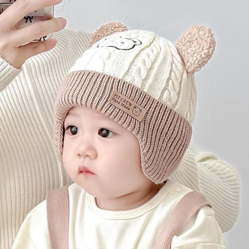 Winter Strick-Ohrenschützer Mütze Winddichte Ohrschützer Mütze Neue Haube Beanie für Baby