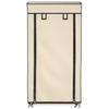 Shoe Cabinet with Cover Cream White 58 x 28 x 106 cm Fabric