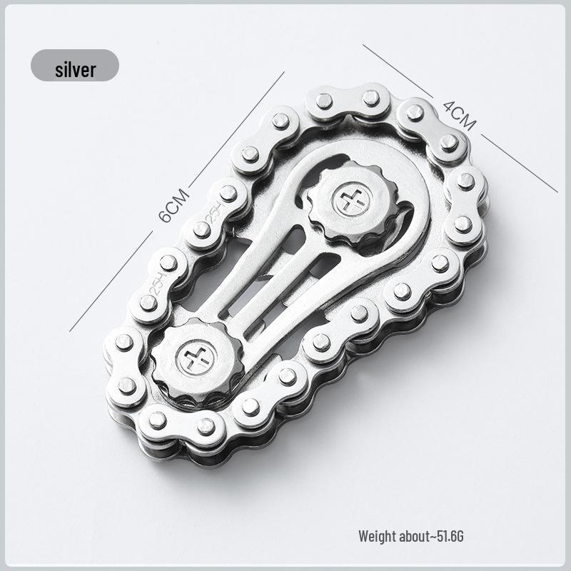 TikTok Style Gear Chain Finger Spinner - Metal Gyro Decompression Toy