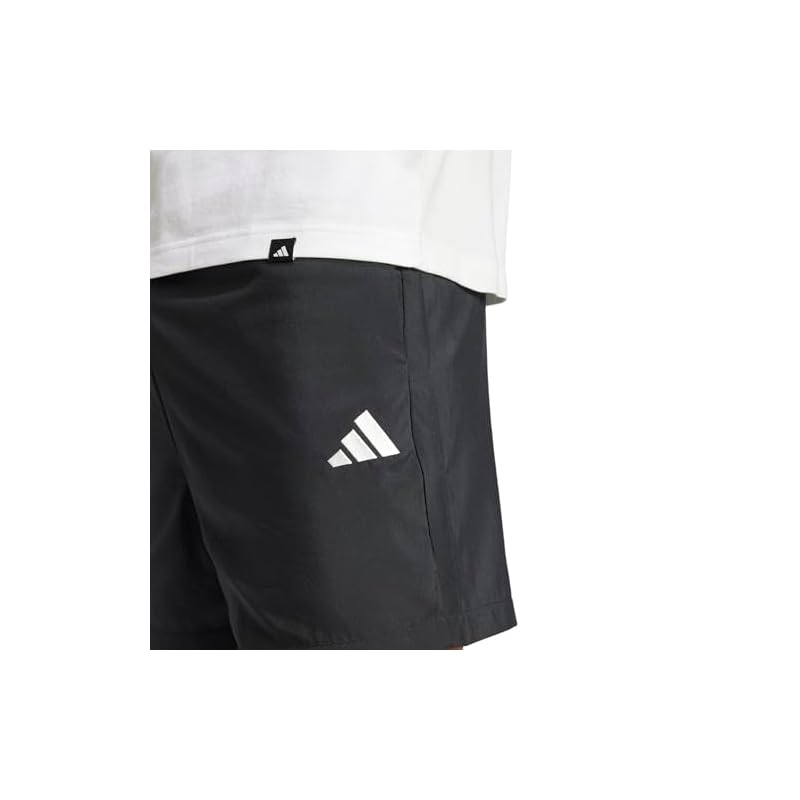 Adidas Essentials SL Woven Shorts for Men, KRG19 Black/White (JF1117) Size M