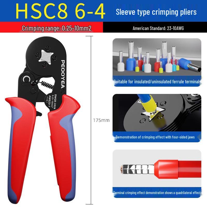 VE-Klemmen-Crimpzangen-Set - HSC8 Hochkohlenstoffstahl Langlebige Elektrikerzangen