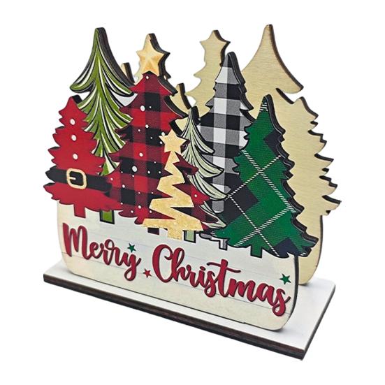 Holiday Napkin Dispenser Christmas Holder, Wooden Tissue Dispenser, Cute Santa Claus Xmas Vertical Paper Towel Storage Tree Freestanding Cocktail