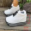 Luxury Women'S Shoes Super-High Heel Wedges Round Toe Platform Casual Sneakers Black Heels Elegant Woman New Collection On Offer