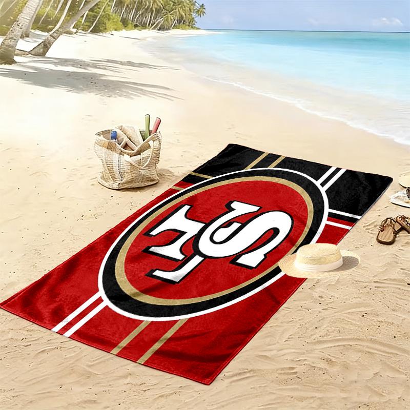 Telo da Spiaggia Stampa San Francisco 49ers, Grande Morbido Asciugatura Rapida per Spiaggia Campeggio Nuoto