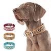 Vintage Retro Reflecterende Hondenhalsband Metalen Gesp Ademend Verstelbaar Buiten Wandelen voor Middelgrote Grote Honden