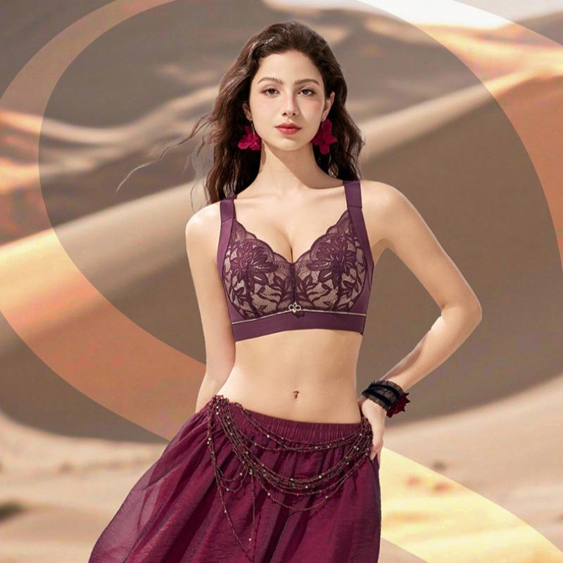 Thin No-rims Plus-size Bra for Women Adjustable Push-up Anti-sagging Bra for Large Breasts