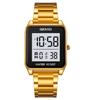 SKMEI 2154 Stainless Strap 3Bar Waterproof Digital Fashion Square Sport Men's Watches Top Brand LED Electronic Luxury Wristwatch